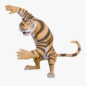 3D Stylized Biped Tiger - Rigged 3D Character