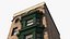 Brick Apartment Building with Blank Walls 3D model