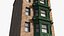 Brick Apartment Building with Blank Walls 3D model