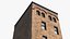 Brick Apartment Building with Blank Walls 3D model