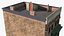 Brick Apartment Building with Blank Walls 3D model
