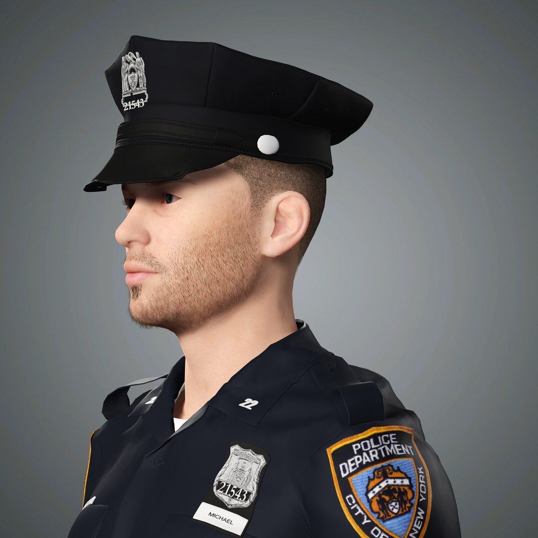Male Police Officer Character Ready For Game And Animation 3D Model ...