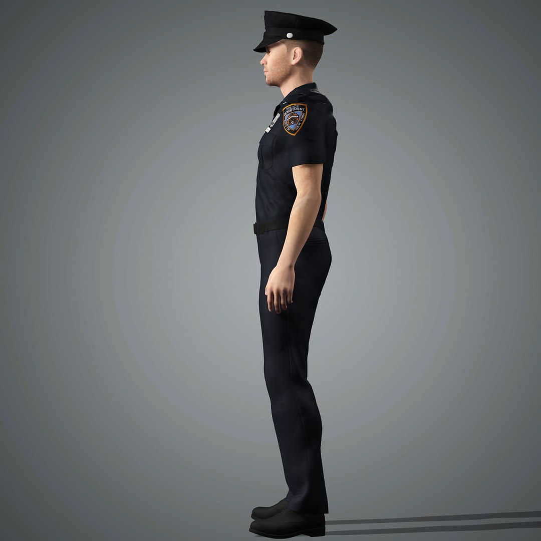 Male Police Officer Character Ready For Game And Animation 3D Model ...