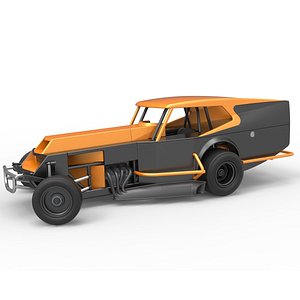Vintage Dirt Modified stock car Version 5 while turning Scale 1 to 25 3D model