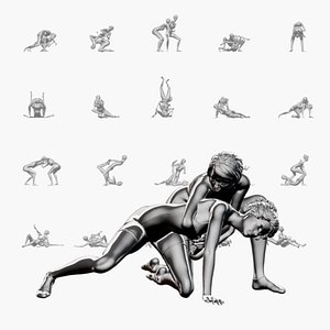Wrestler Woman Set02 3D model