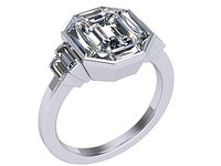 Emerald cut ring