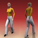 3d model woman real time