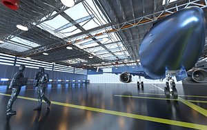 3D hangar planes vr