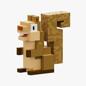 Voxel Squirrel 3D model