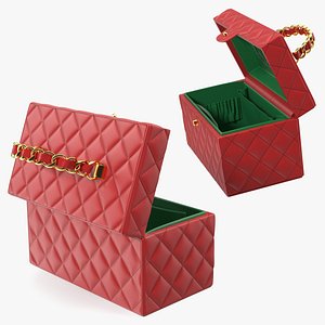 3D vintage crimson quilted cosmetic