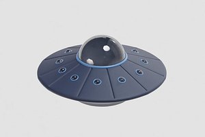 cartoon UFO Flying Spaceship 3D model