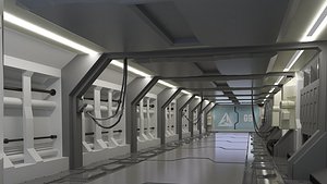 3D spaceship space station futuristic