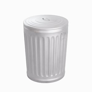 Steel Trash Can 07 3D