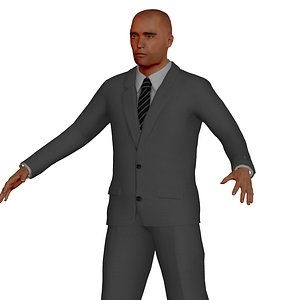 adult male business rigged character 3D model