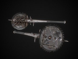 Spike Blade Bat game asset weapon 3D model