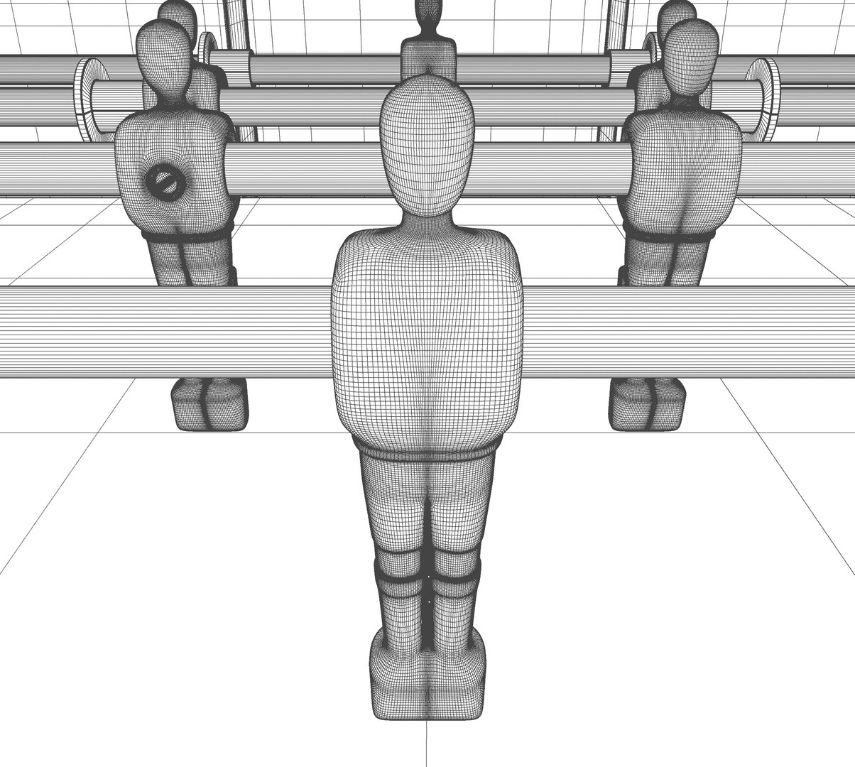 3D Vintage Foosball Table - TurboSquid 2029377