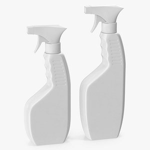3D model spray bottles white plastic