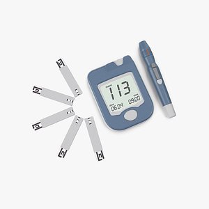 3D Blood Glucose Monitor Set model