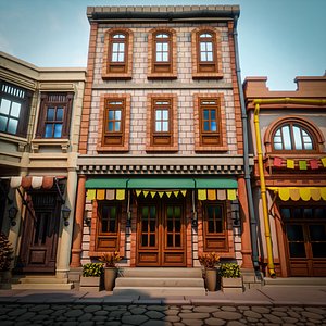 3D LOWPOLY CITY BUILDING STYLIZE 8