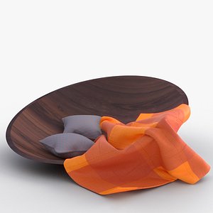 Half Sphere Modern Wood Sofa with pillow and Blanket
