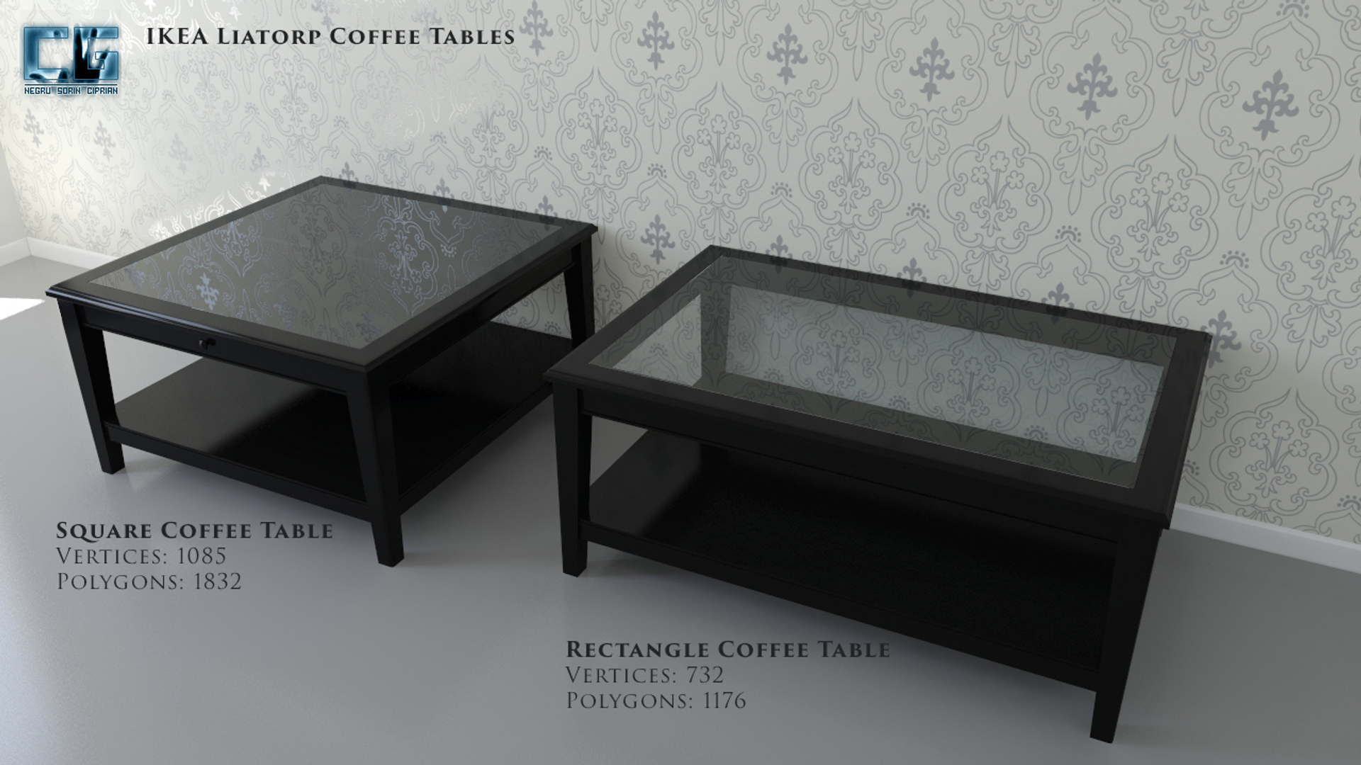 3d model ikea liatorp coffee tables