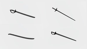 sabers swords 3D model