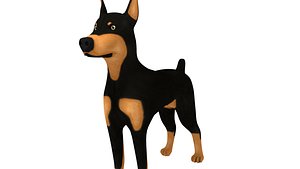 doberman rigged obj