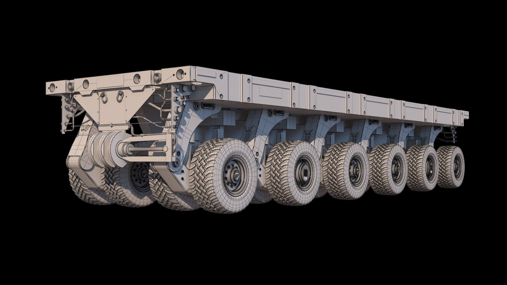 3D 6 Axle Lines Modular Transporter Cometto Model - TurboSquid 2088831