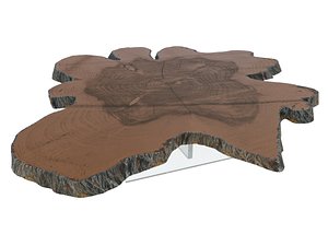 sliced wood table 3D