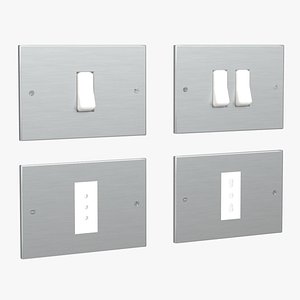 4 Wall Switch and Outlet Plates Set 3D model