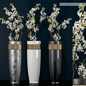 3D decorative flower vase set