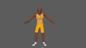 Basketball Right Left Defense Animation with Character 3D model