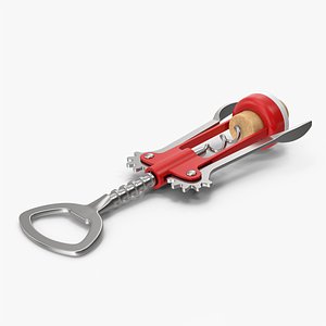 Corkscrew With Cork 3D