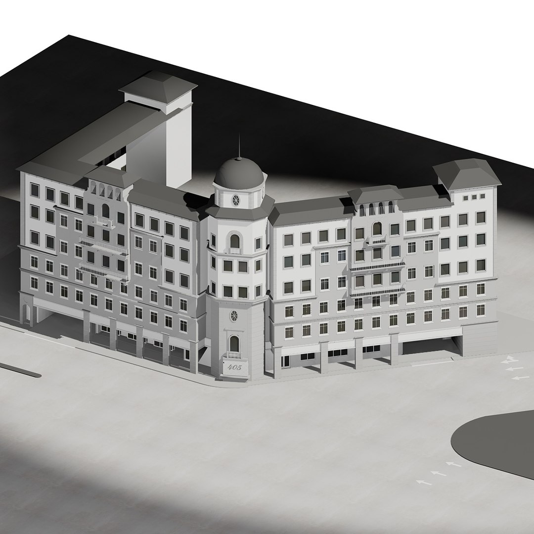 boca raton office building 3d max