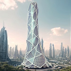 Futuristic Bionic Skyscraper 3D model