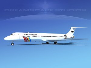 3d model md-87 md-80s jet
