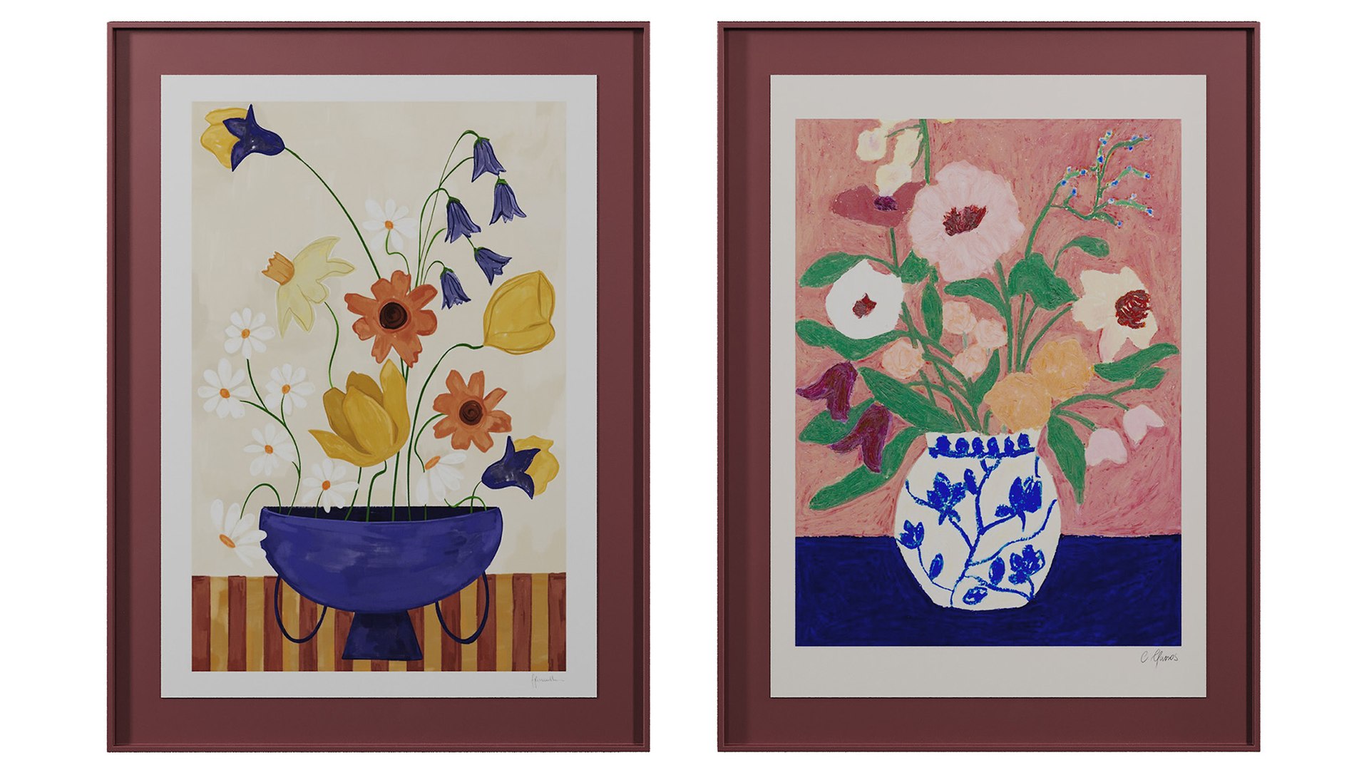 Art print pictures Colourful Bunch in Blue Vase by Frankie Penwill and Flowers on Blue Table by Carl 3D model https://p.turbosquid.com/ts-thumb/c1/FMJmLd/Ac/3/jpg/1760355674/1920x1080/fit_q87/28a1944bdc783513be9bc34a7b1da2fe5f8077ac/3.jpg