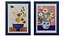 Art print pictures Colourful Bunch in Blue Vase by Frankie Penwill and Flowers on Blue Table by Carl