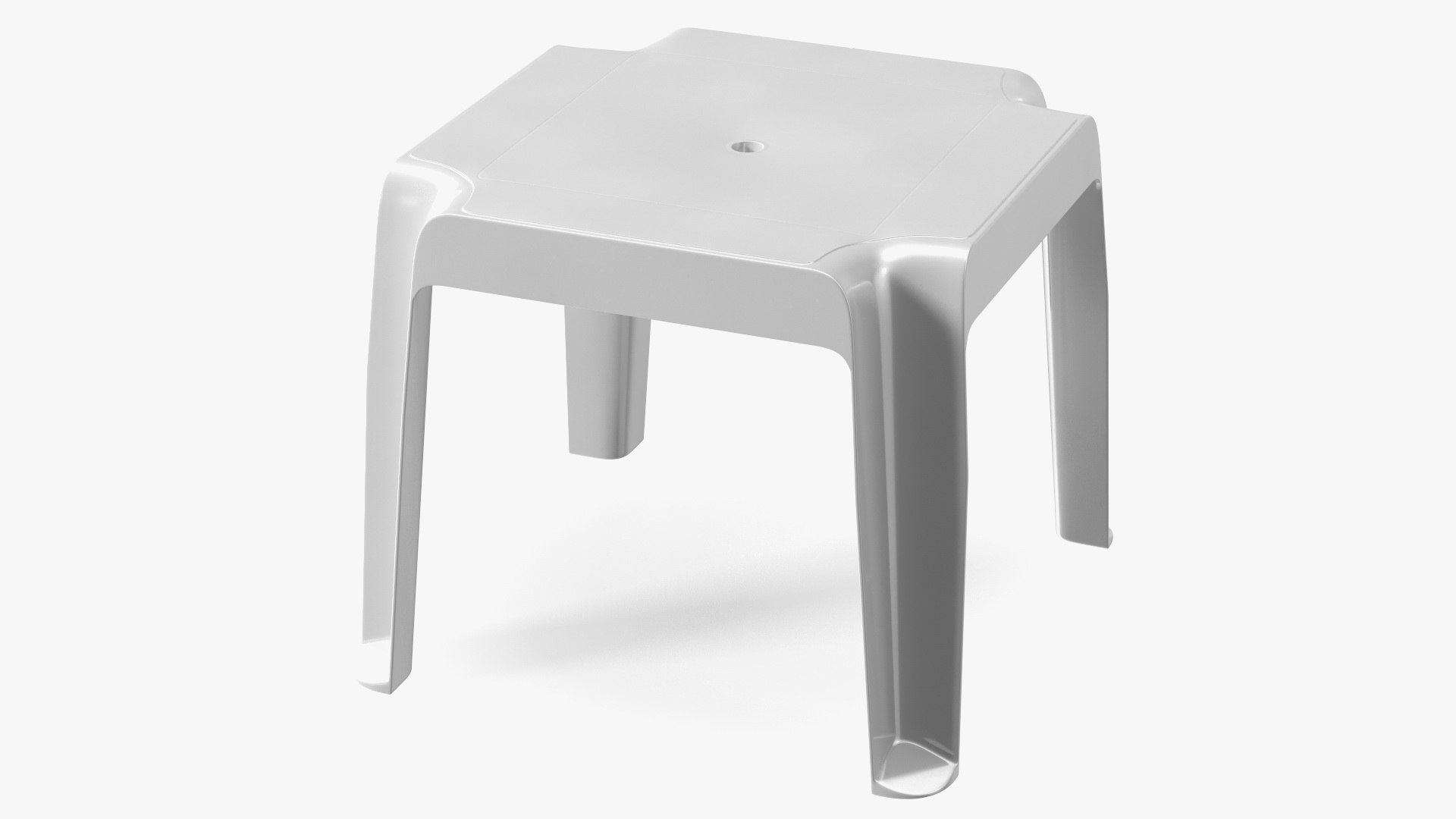 Square Stacking Patio Table White 3D model preview