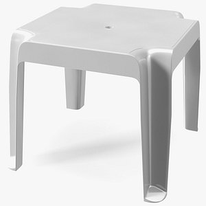 Square Stacking Patio Table White 3D model