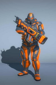 Sci-Fi Cyborg Soldier with RPG