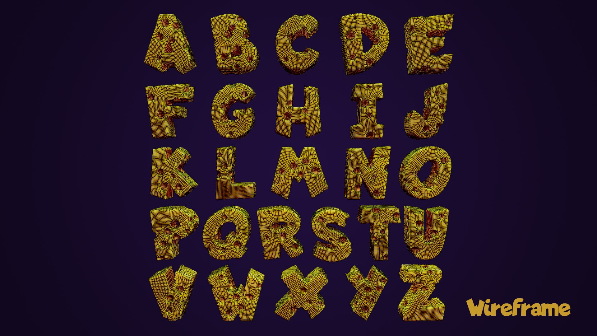 Cheese Alphabet Uppercase 3D https://p.turbosquid.com/ts-thumb/c1/OMFqE5/zv/uppercaserectwireframedark/png/1689593977/1920x1080/fit_q87/3014a58a914809ae360b1f225457c12f5d85a4c0/uppercaserectwireframedark.jpg