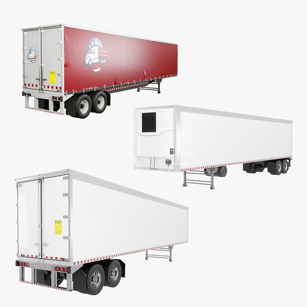 Semi-Truck Trailers Collection 3D model