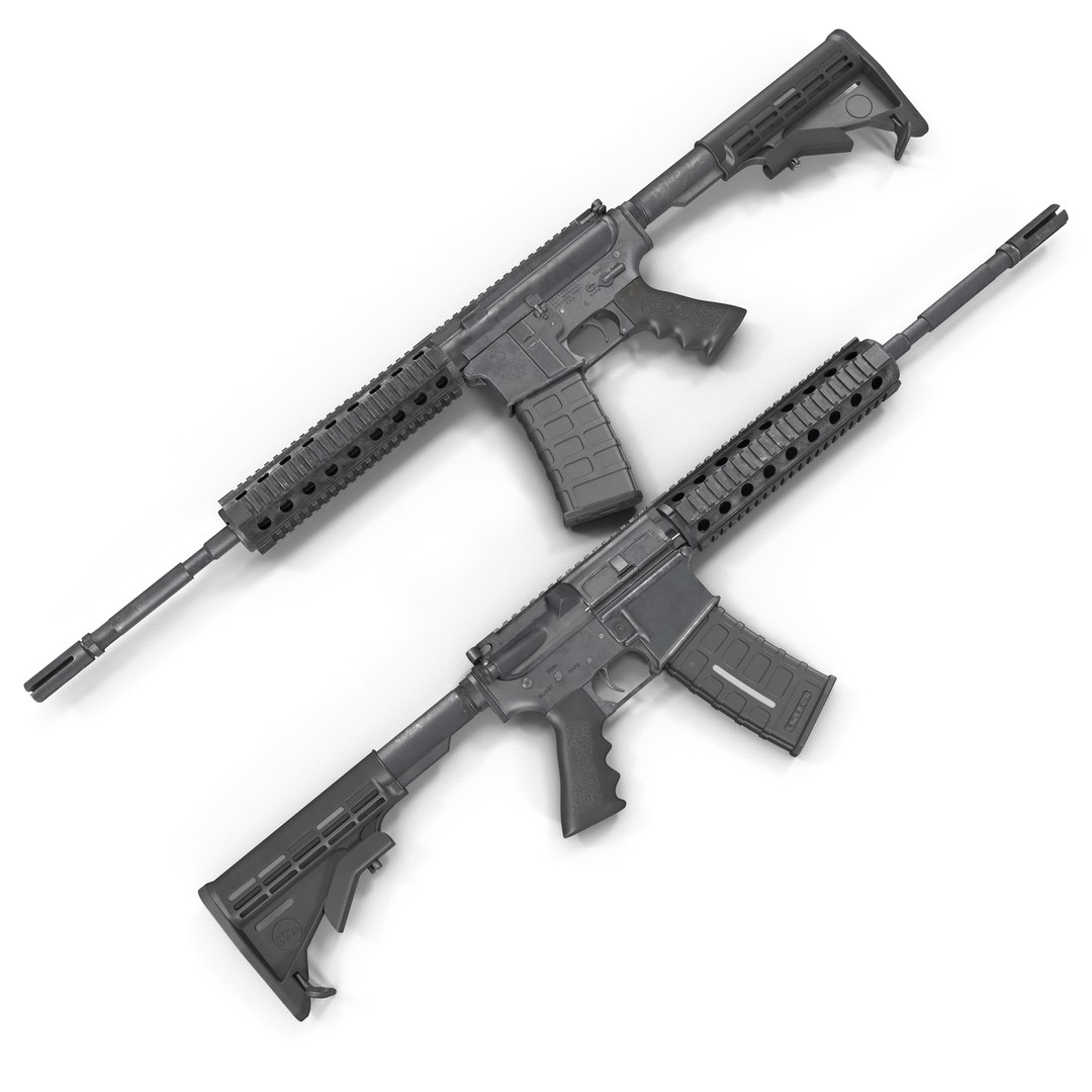 Assault Rifle AR15 3D model preview