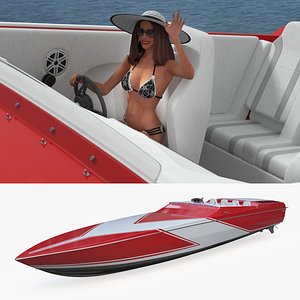 Yacht With Woman Beachwear model