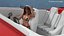 Yacht With Woman Beachwear