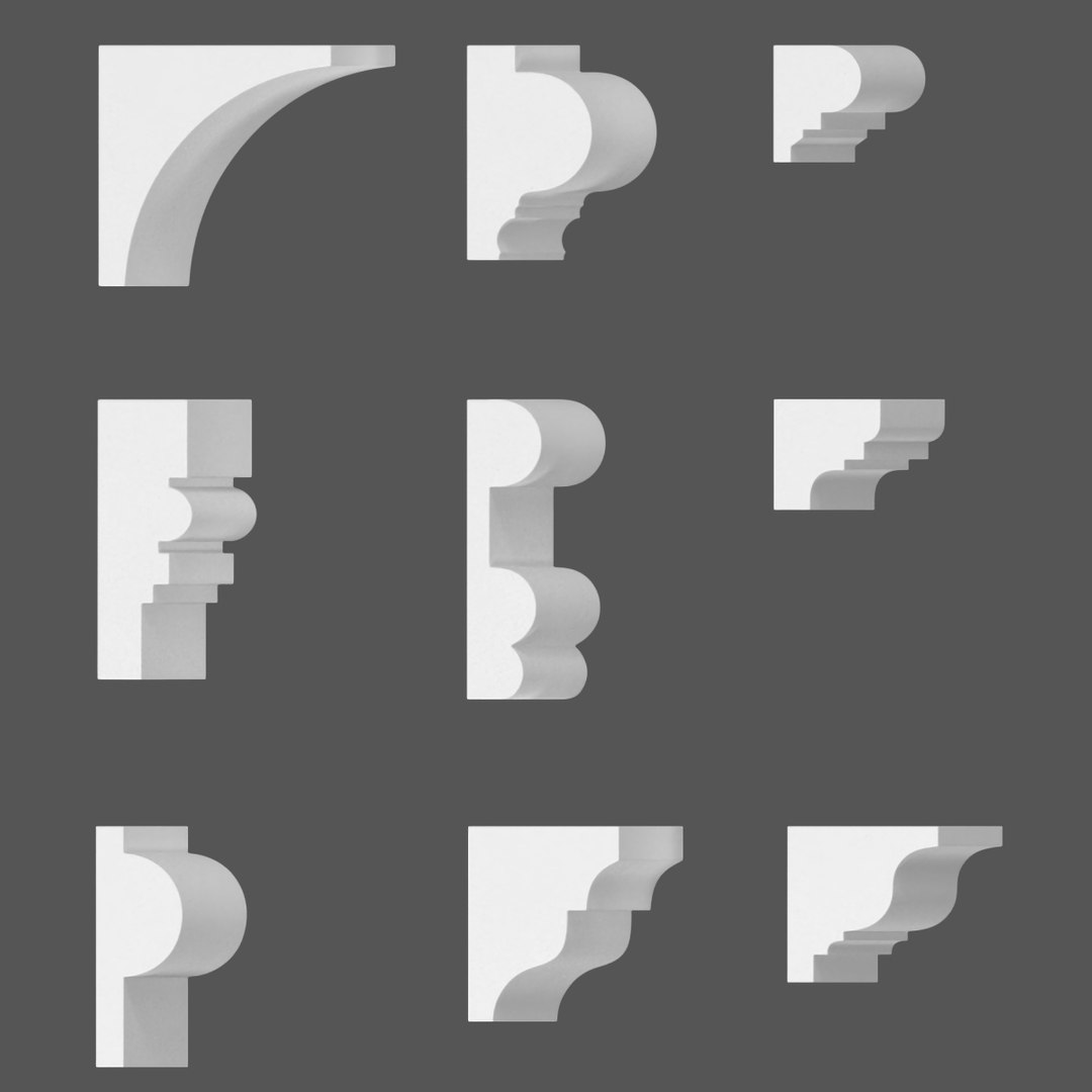 Set Molding Gypsum Part 2 3D model preview
