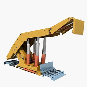 longwall mining coal shearer 3D model