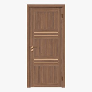 Modern Wooden Interior Door with Furniture 015 3D