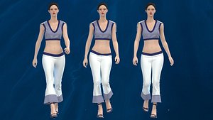 Marine Flare Set 3D Summer Look 4 3D model